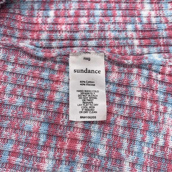 Sundance Create Beauty Henley Top Pink Blue Spacedye Ribbed Womens Medium - Picture 8 of 10